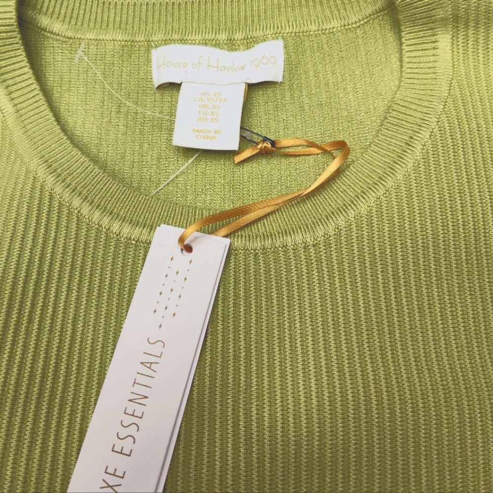 House of Harlow 1960 Crewneck Ribbed Knit Crop Top, XS - Picture 3 of 4